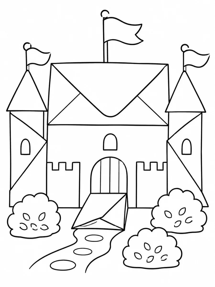 Schloss aus einem großen Briefumschlag gefaltet