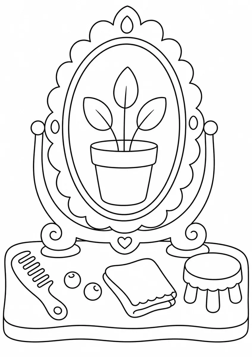 魔镜里映出有三片叶子的花盆
