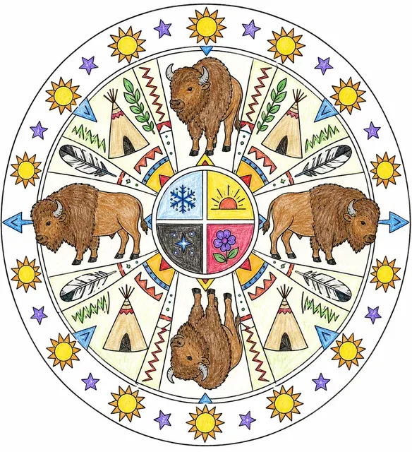 Das Büffel-Mandala der Prärie – So könnte es aussehen