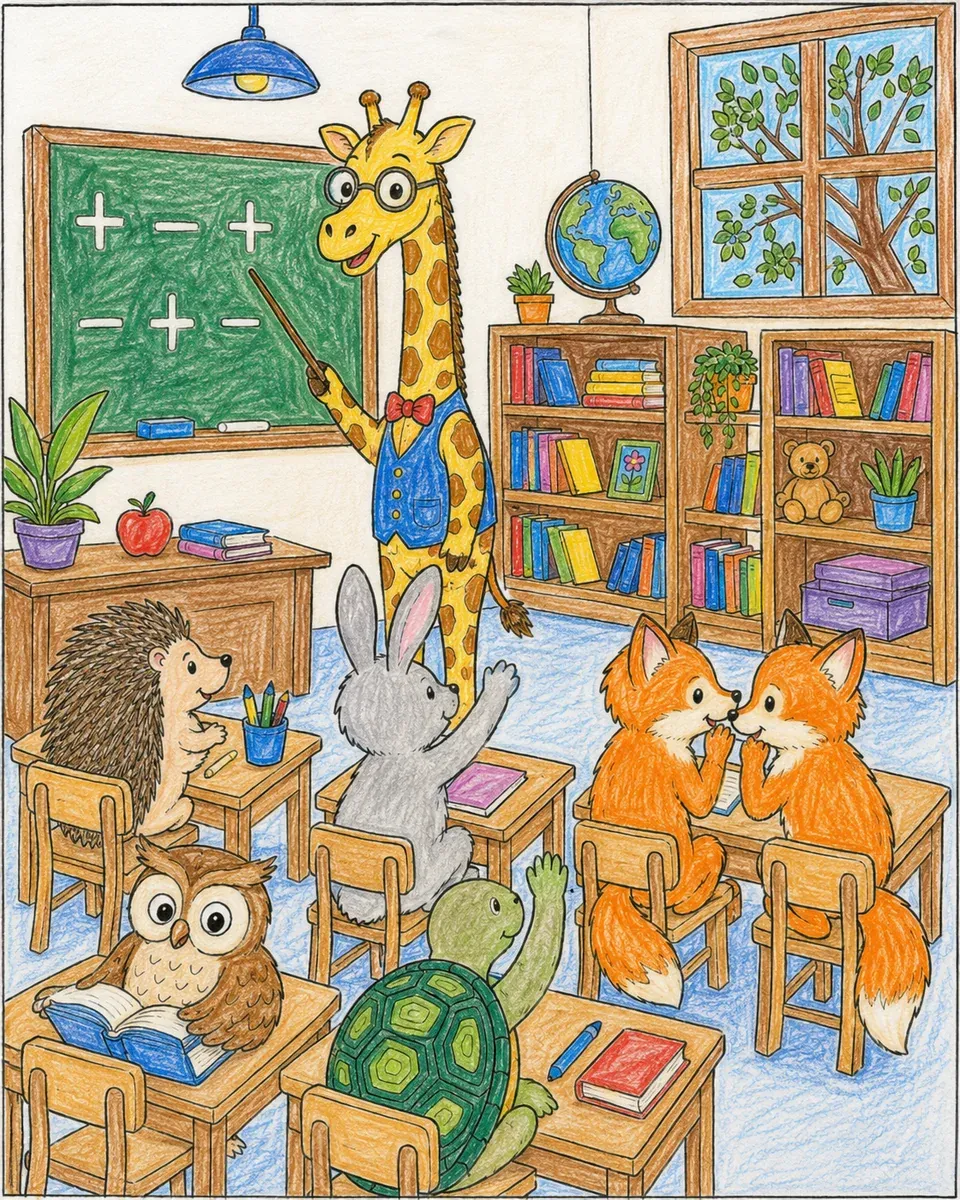 动物学校 — 黑板前的数学课