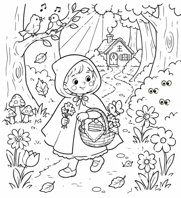 Little Red Riding Hood in the Forest