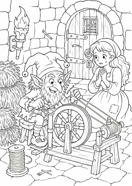Rumpelstiltskin at the Spinning Wheel