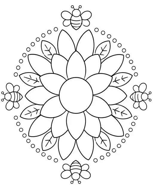 Einfaches Sonnenblumen-Mandala