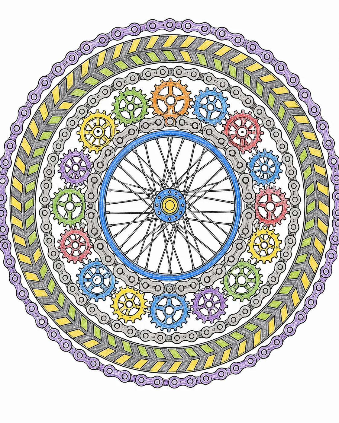 Mandala: Bicycle Wheels, Gears and Chain Ornaments