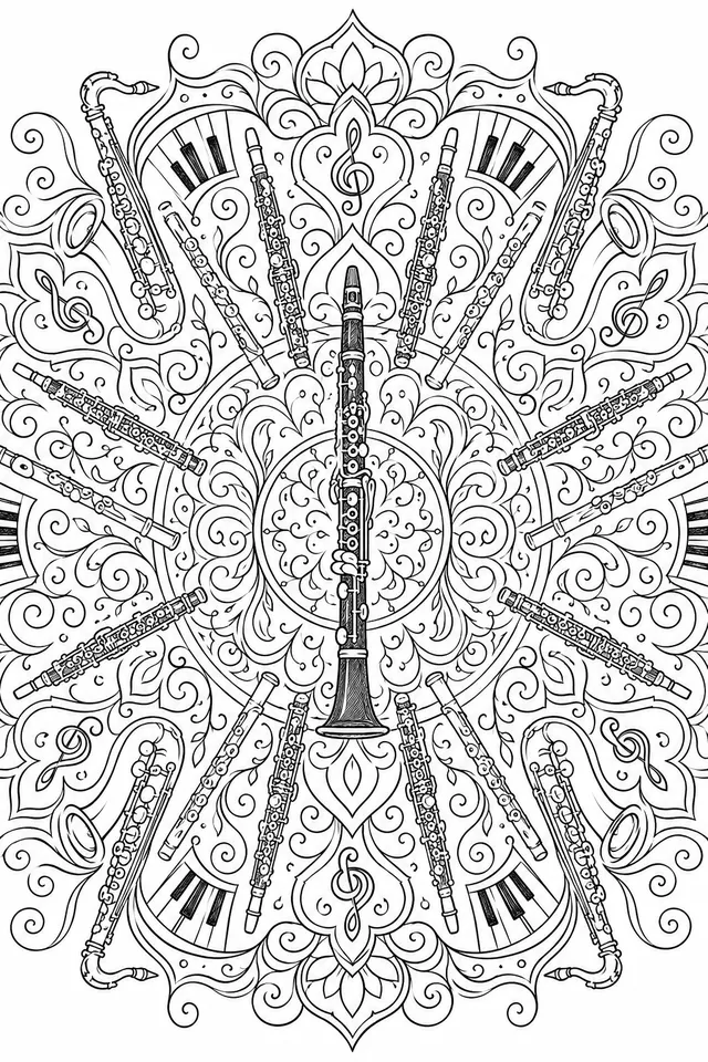 Mandala Klarinette und Blasinstrumente