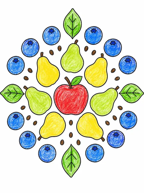 Einfaches Obstkreis-Mandala – So könnte es aussehen