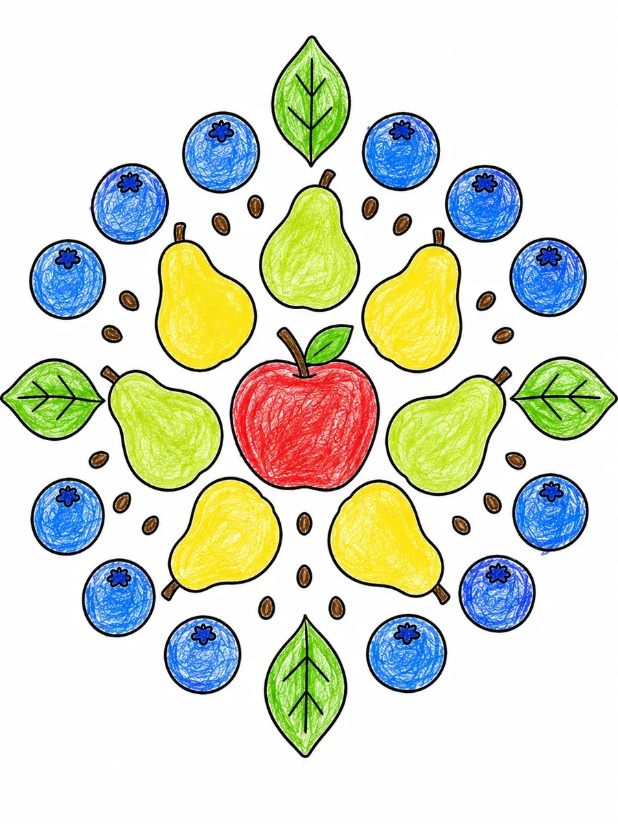 Einfaches Obstkreis-Mandala