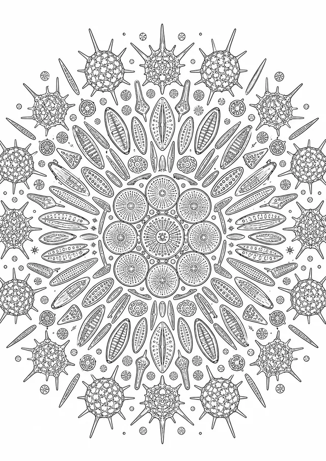 Mandala: Radiolarien und Diatomeen-Planktonformen