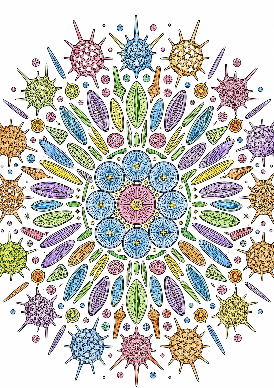 Mandala: Radiolarien und Diatomeen-Planktonformen