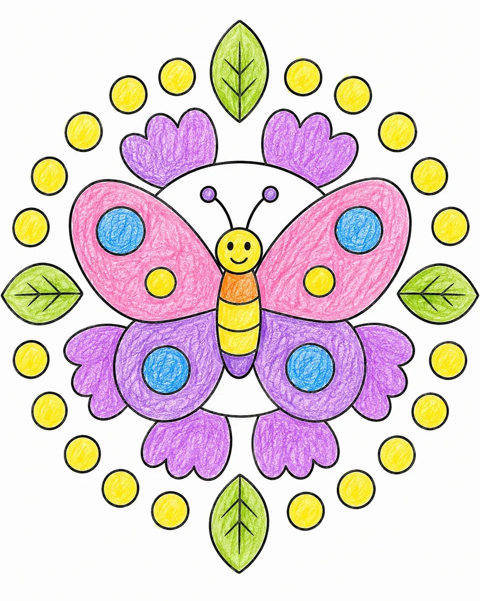 Einfaches Schmetterlings-Mandala