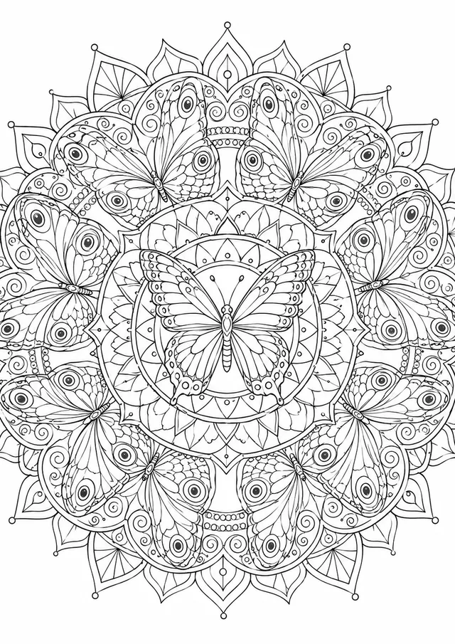 Mandala: Schmetterlingsflügel-Symmetrie