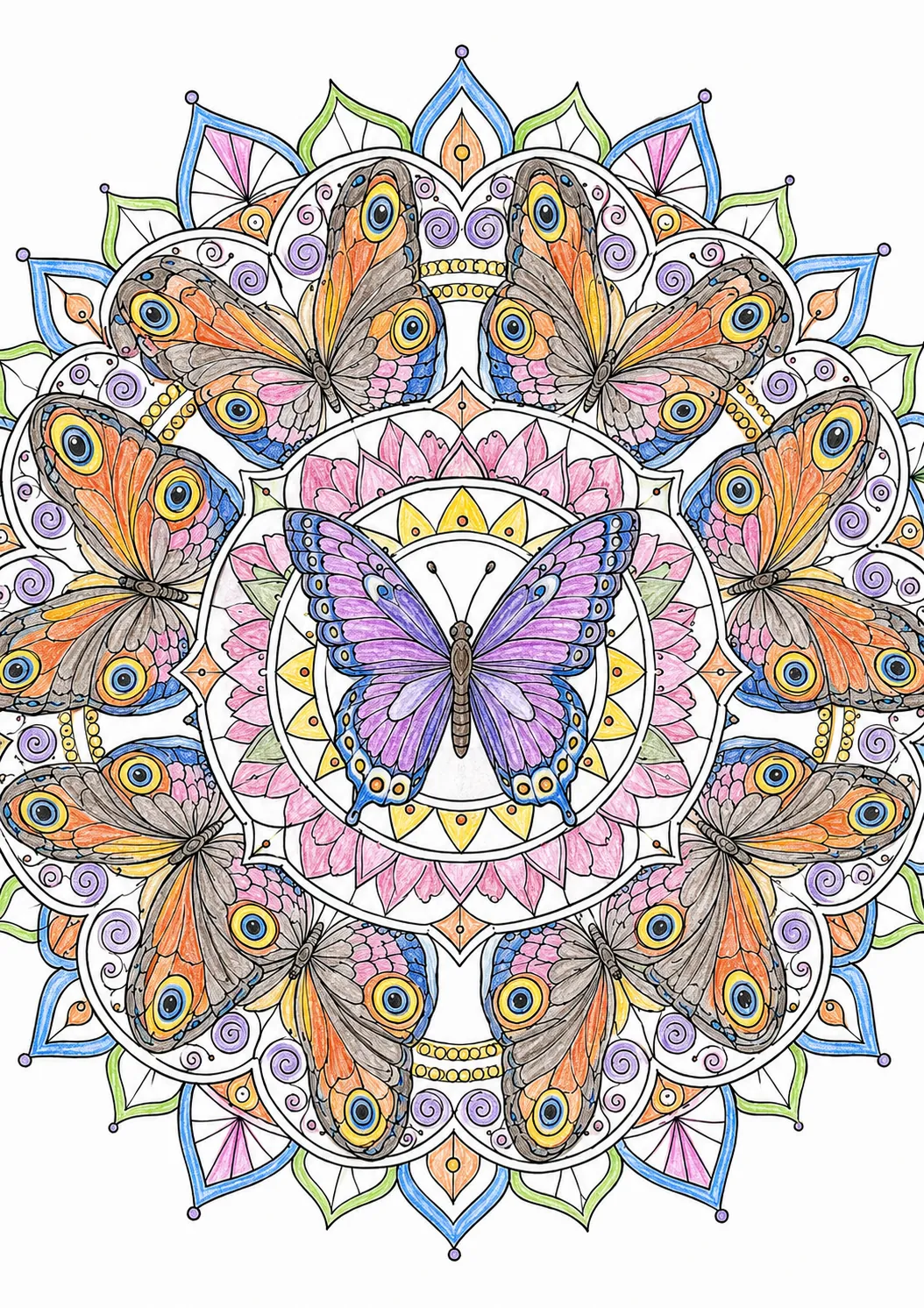 Mandala: Schmetterlingsflügel-Symmetrie