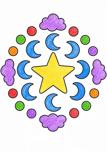 Einfaches Sternen-Mandala – So könnte es aussehen
