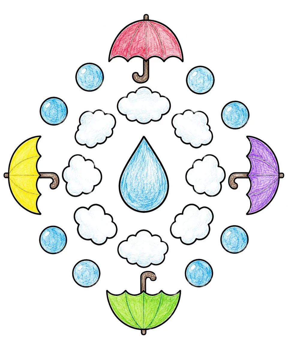 简单雨滴曼陀罗