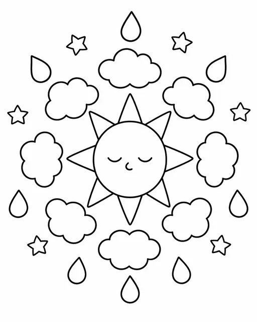 太阳云朵曼陀罗