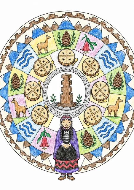 Die Mapuche-Machi am Rewe-Altar – So könnte es aussehen
