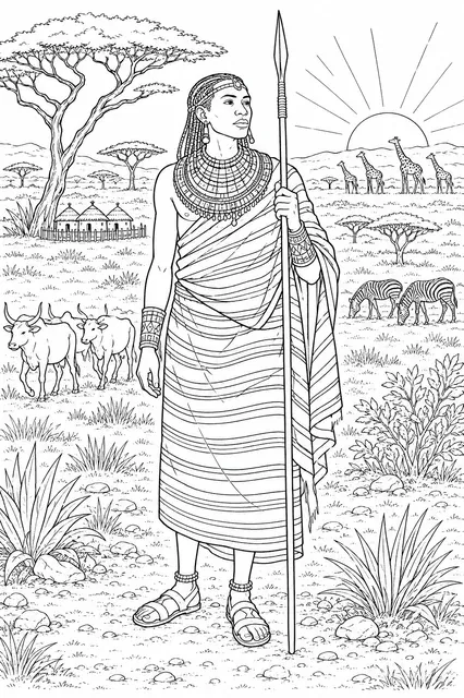 The Maasai Warrior on the Savanna