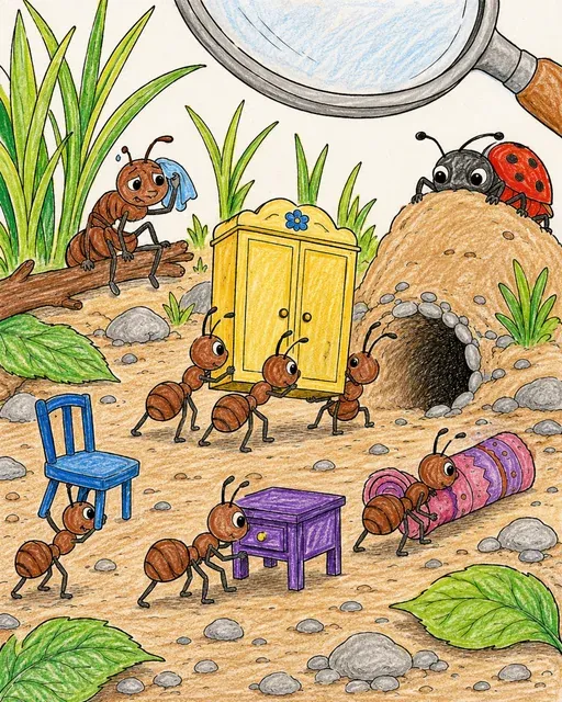 Ants Carrying Furniture into Their Nest – This is how it could look