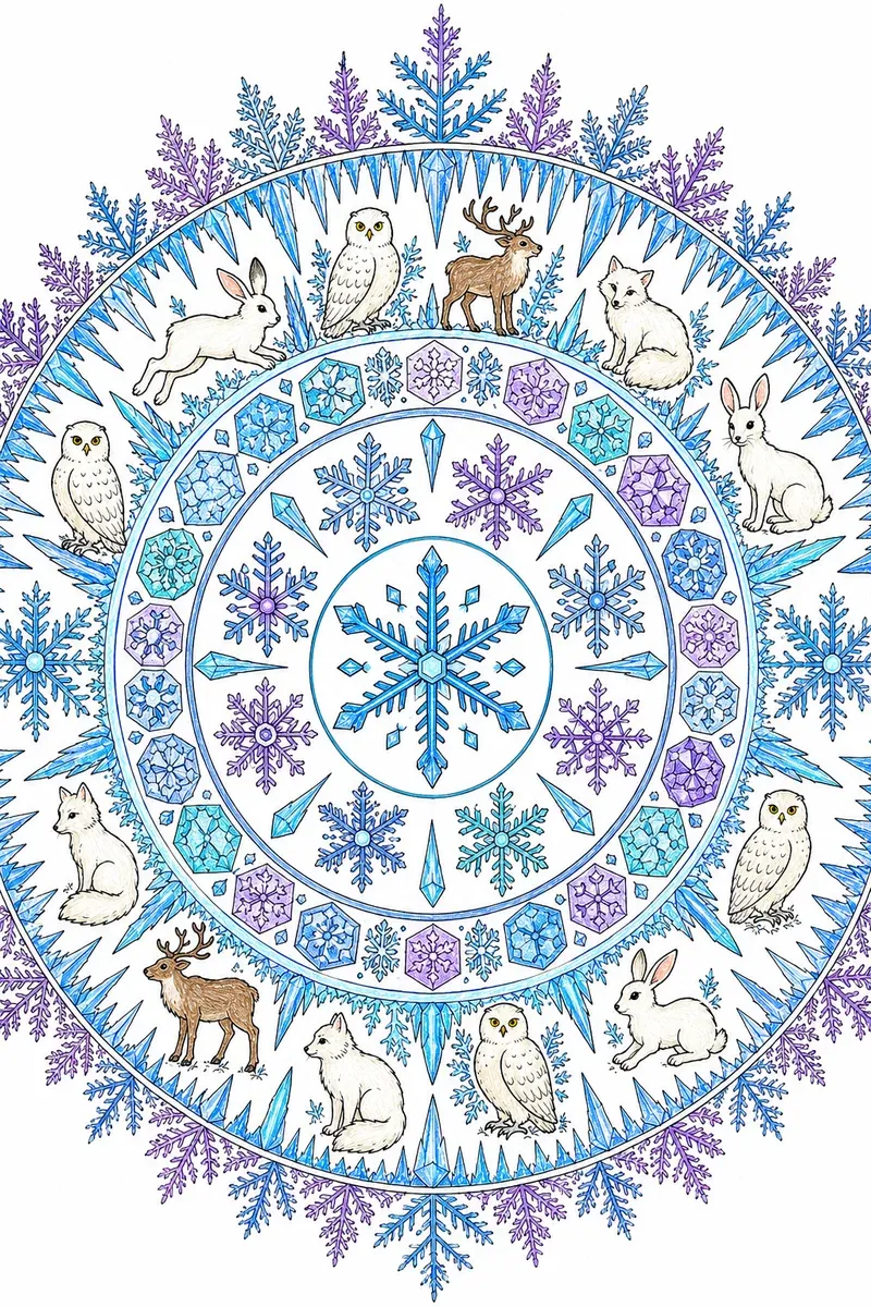 Eis-Mandala des Europäischen Winters