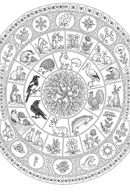 Das Abschluss-Mandala — Tiere Europas