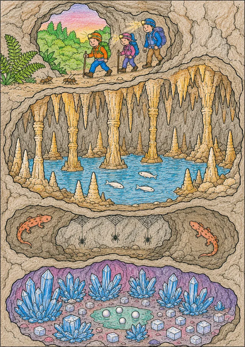 Die Tropfsteinhöhle im Querschnitt