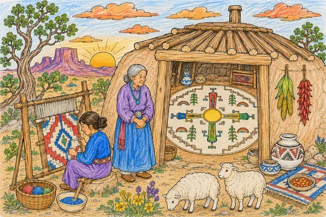 Die Navajo Yei-Figuren im Sandbild – So könnte es aussehen