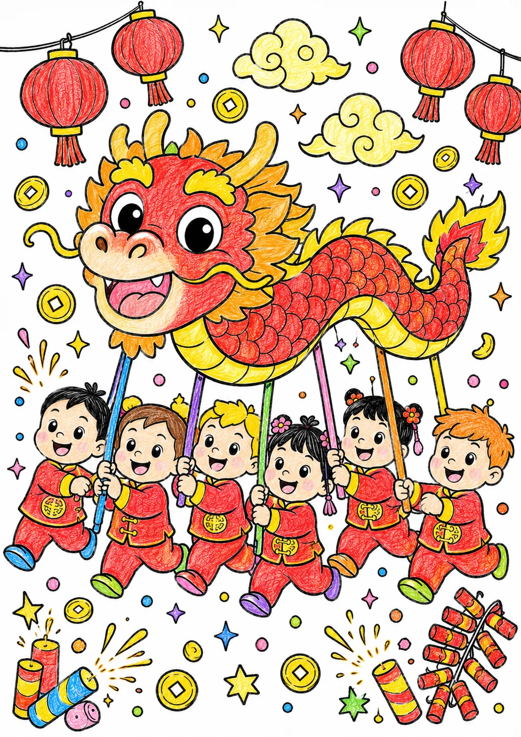 中国新年：小龙宝宝游行