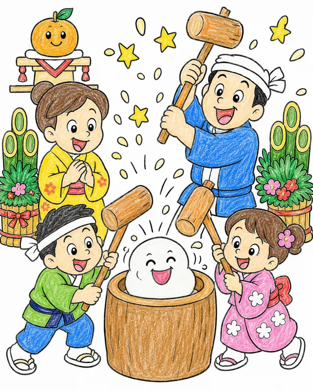 海地：新年南瓜汤 – 涂色效果预览