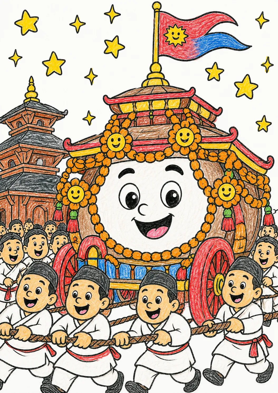 尼泊尔比斯克节：神圣巨型战车