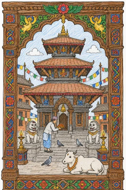 尼瓦尔宝塔寺 – 涂色效果预览