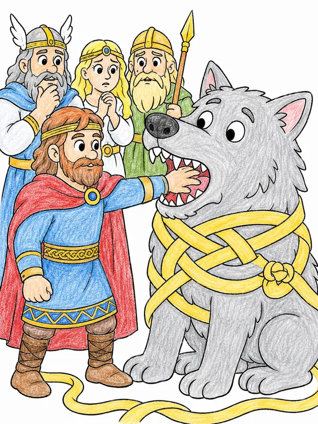 Tyr opfert mutig seinen Arm, damit der Fenrir-Wolf gebunden wird – So könnte es aussehen