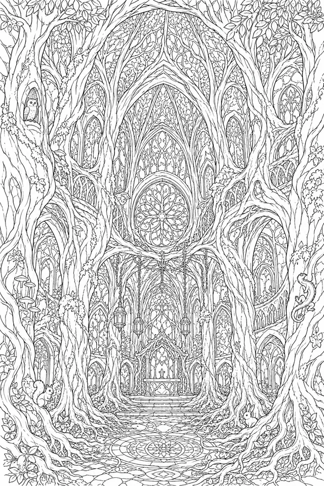 Organische Kathedrale aus lebenden Baumwurzeln