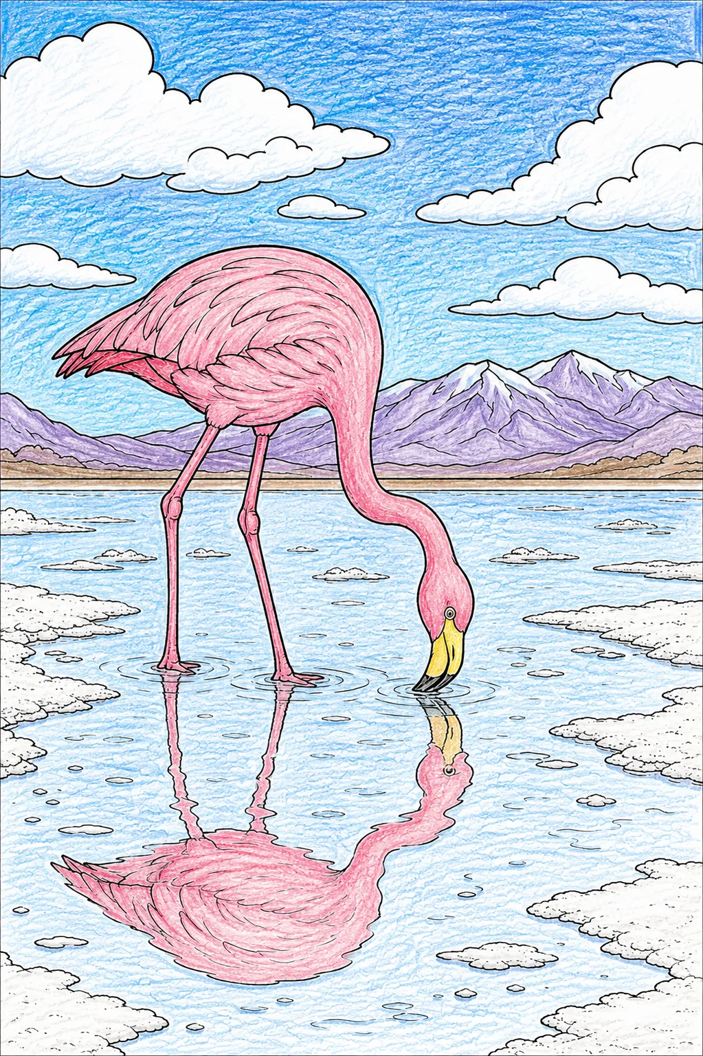Patagonischer Flamingo am Salzsee