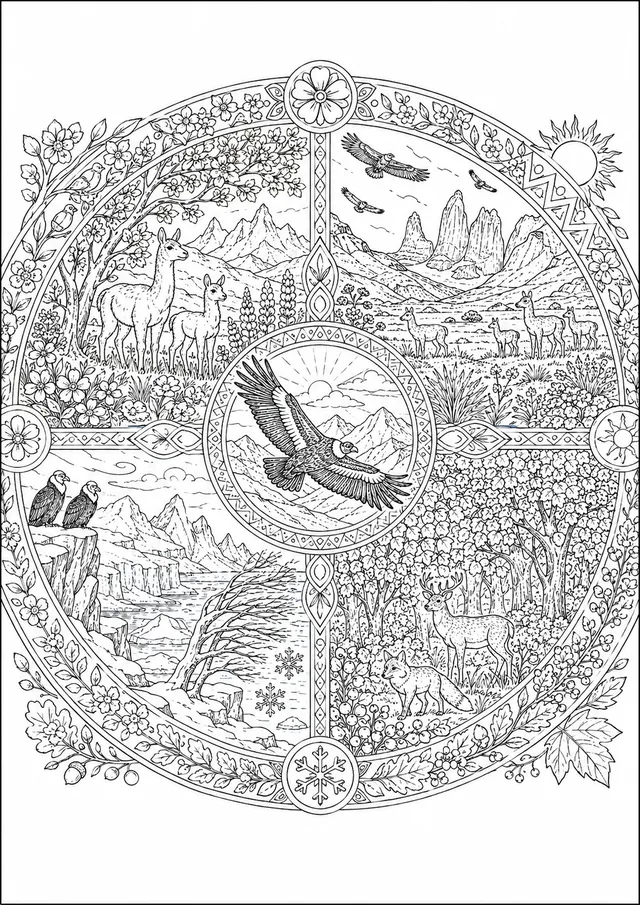 Patagonien-Jahreszeiten-Mandala