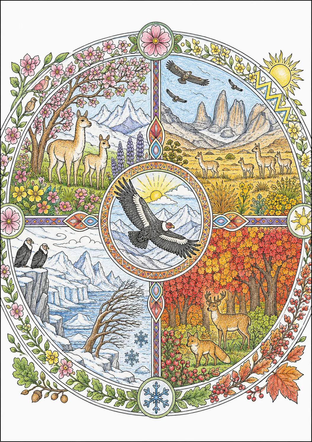Patagonien-Jahreszeiten-Mandala