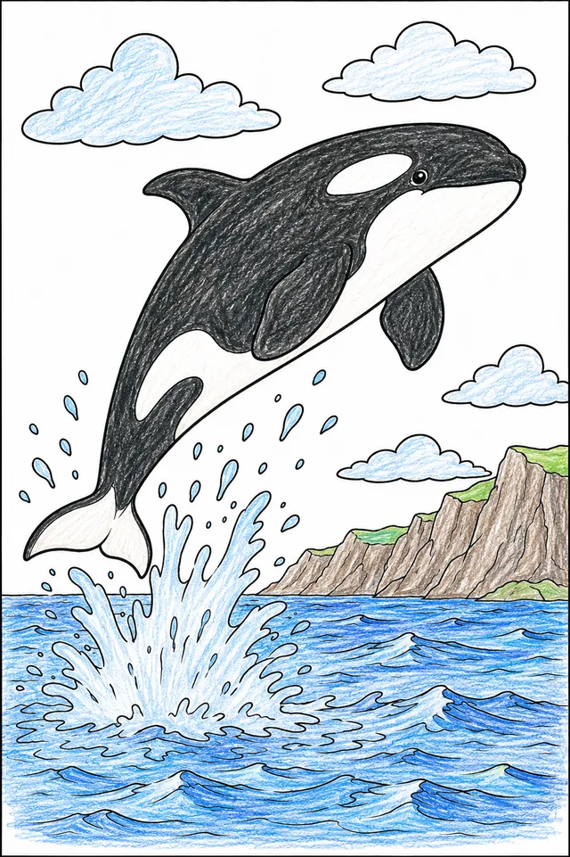Orca springt aus Wasser – So könnte es aussehen