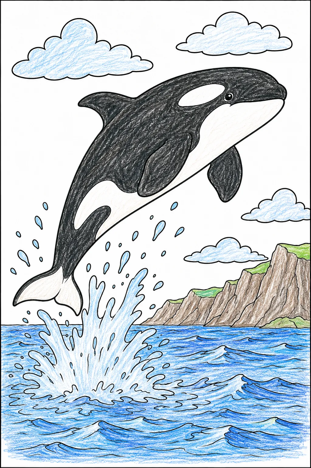 Orca springt aus Wasser