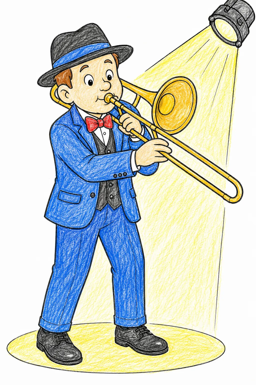 Posaunist in der Jazzband