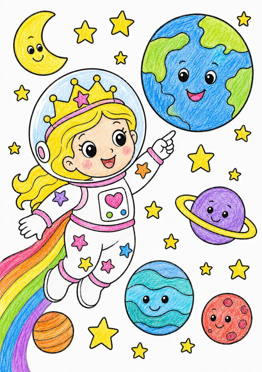 公主宇航员在太空