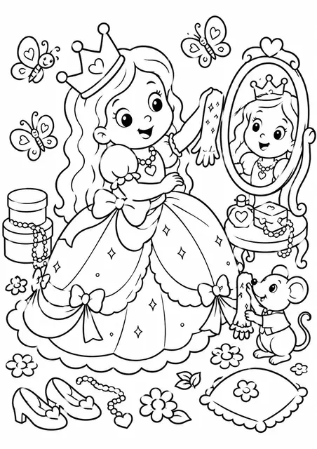 La princesa se disfraza con su vestido de gala