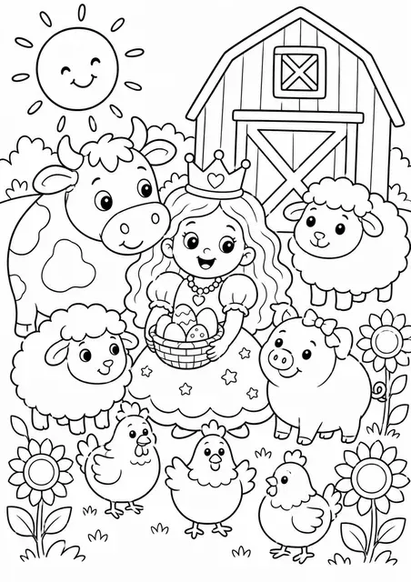 Die Prinzessin beim Bauernhof-Besuch