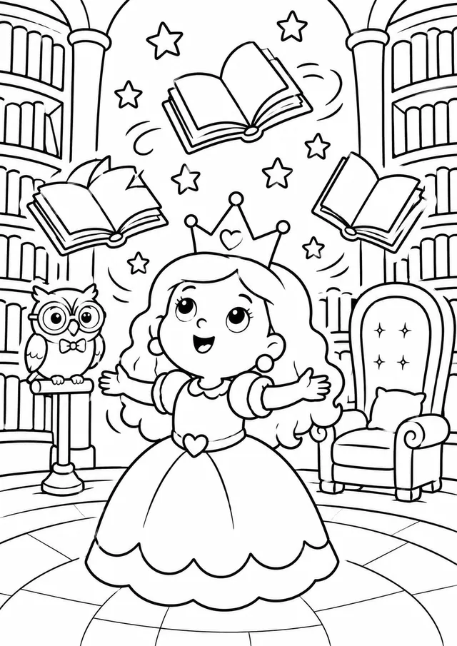 La princesa en la biblioteca mágica