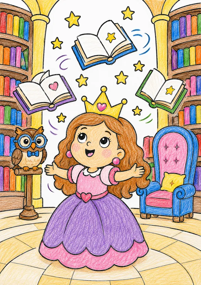 Die Prinzessin in der magischen Bibliothek – So könnte es aussehen