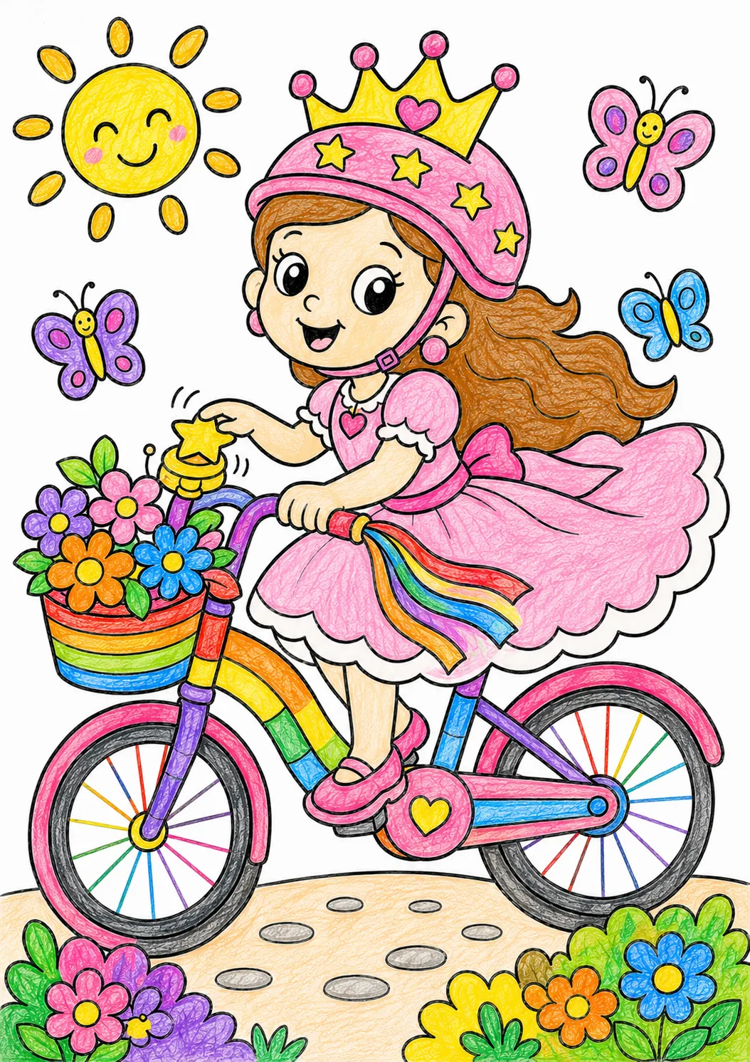 The Princess Rides a Rainbow Bicycle