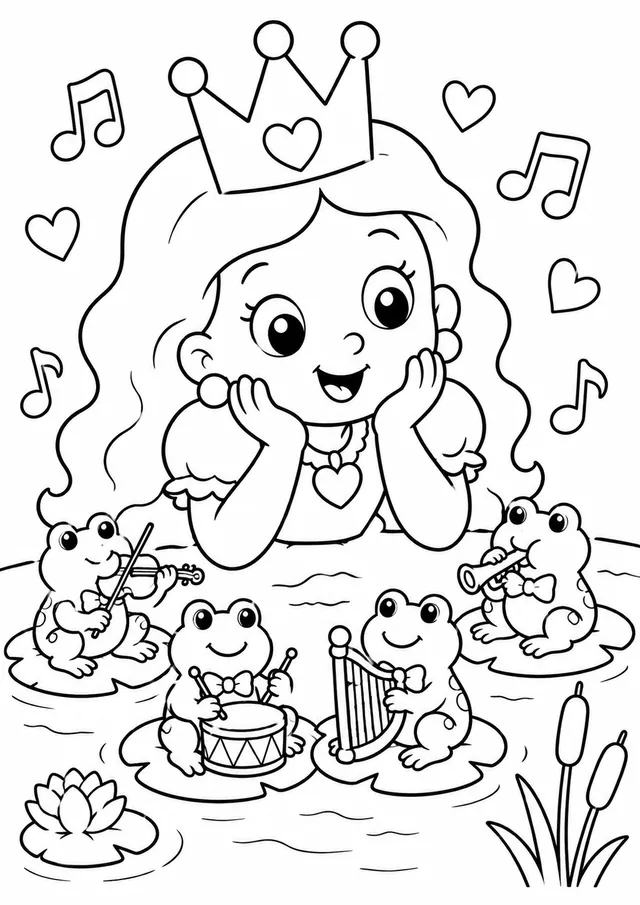 La princesa escucha el concierto de ranas