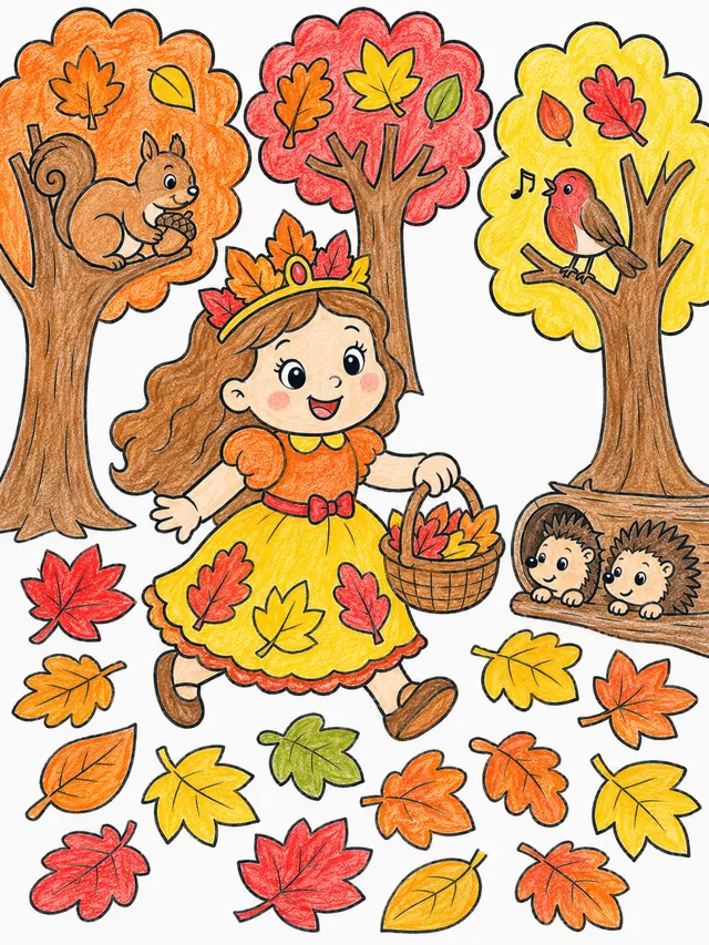 Die Prinzessin spaziert im Herbstwald – So könnte es aussehen