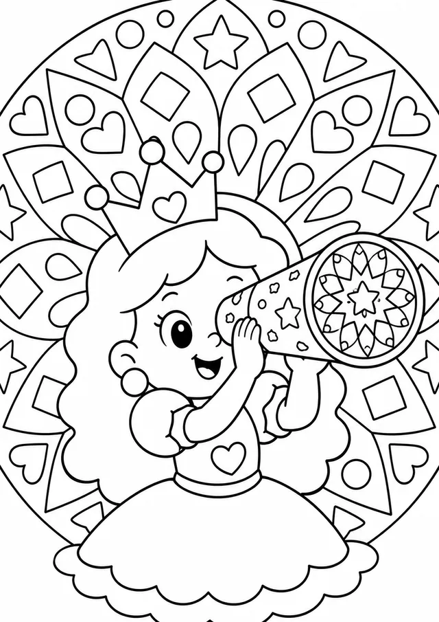Die Prinzessin schaut durch das Kaleidoskop