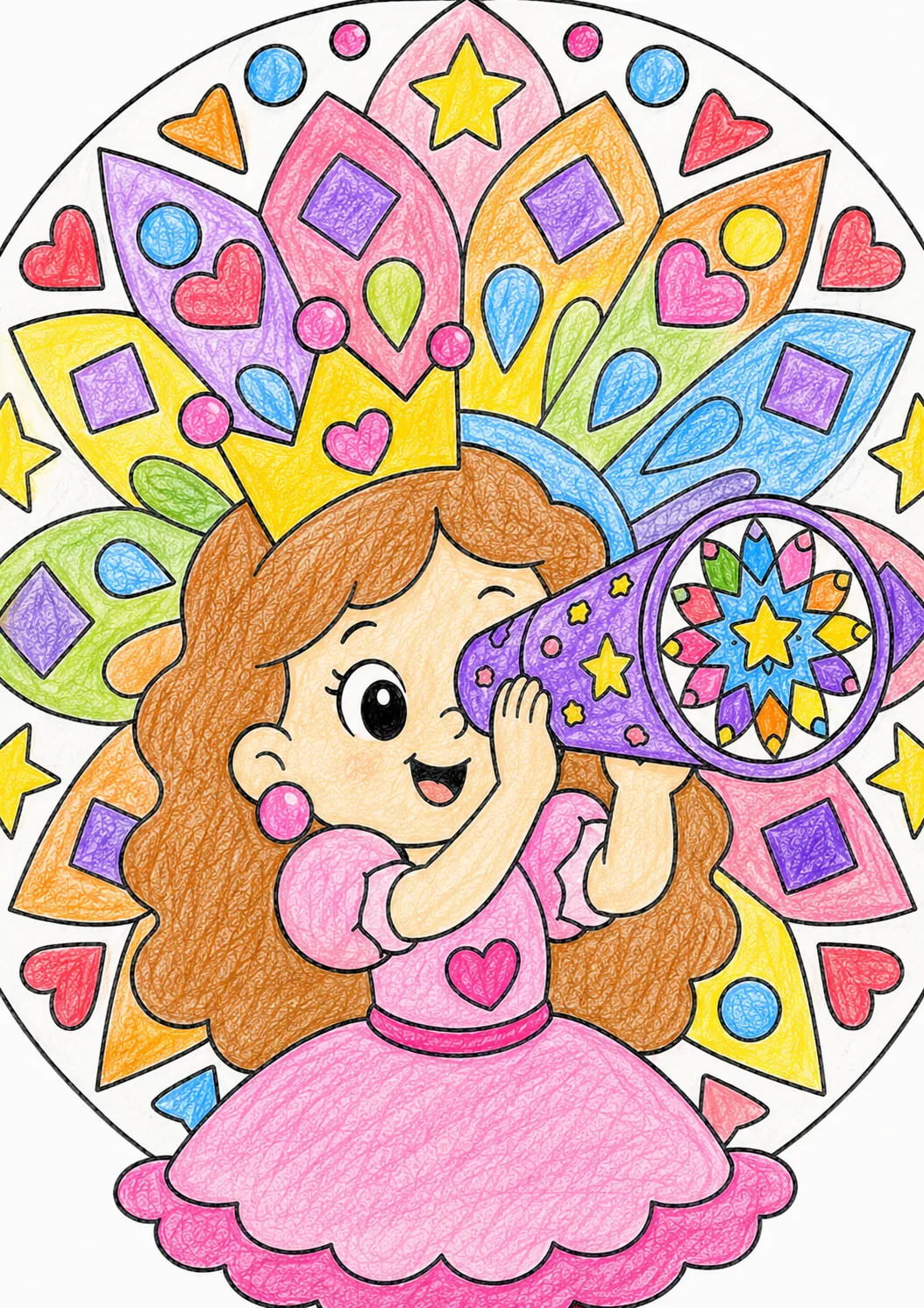 Die Prinzessin schaut durch das Kaleidoskop