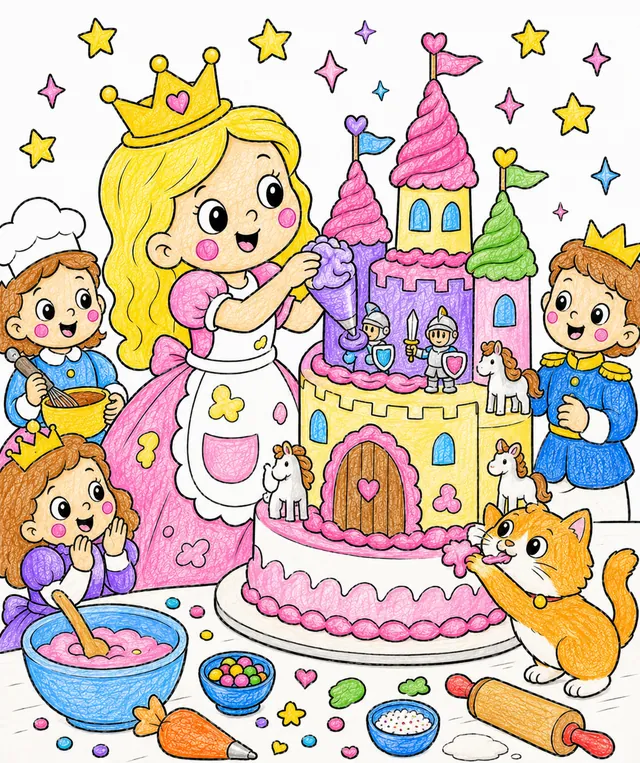 La princesa hornea pastel para los habitantes del castillo – Asi podria quedar