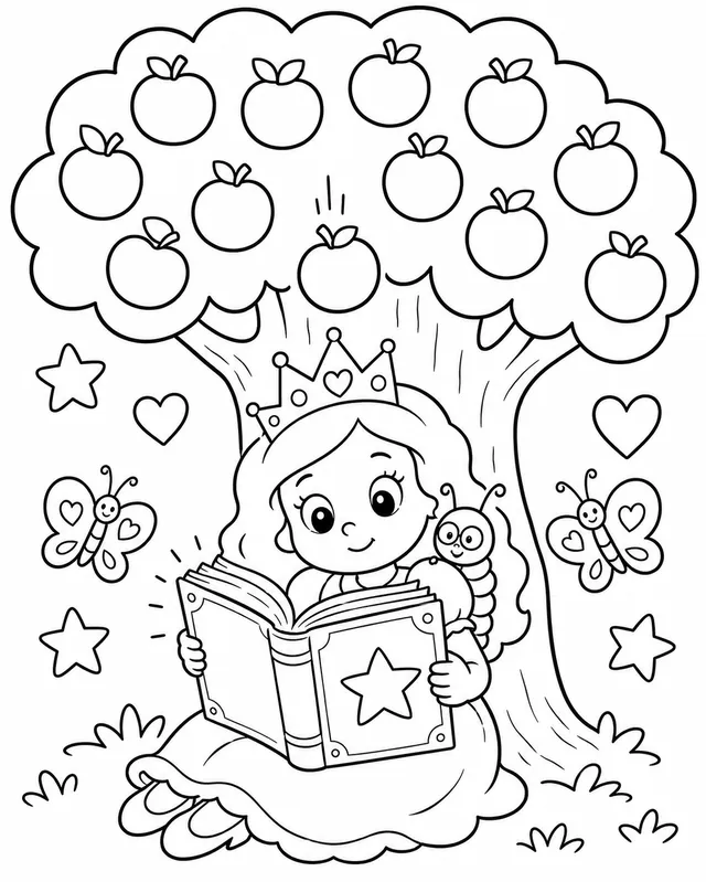 La princesa lee bajo el manzano